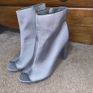 Grey heeled ankle booties